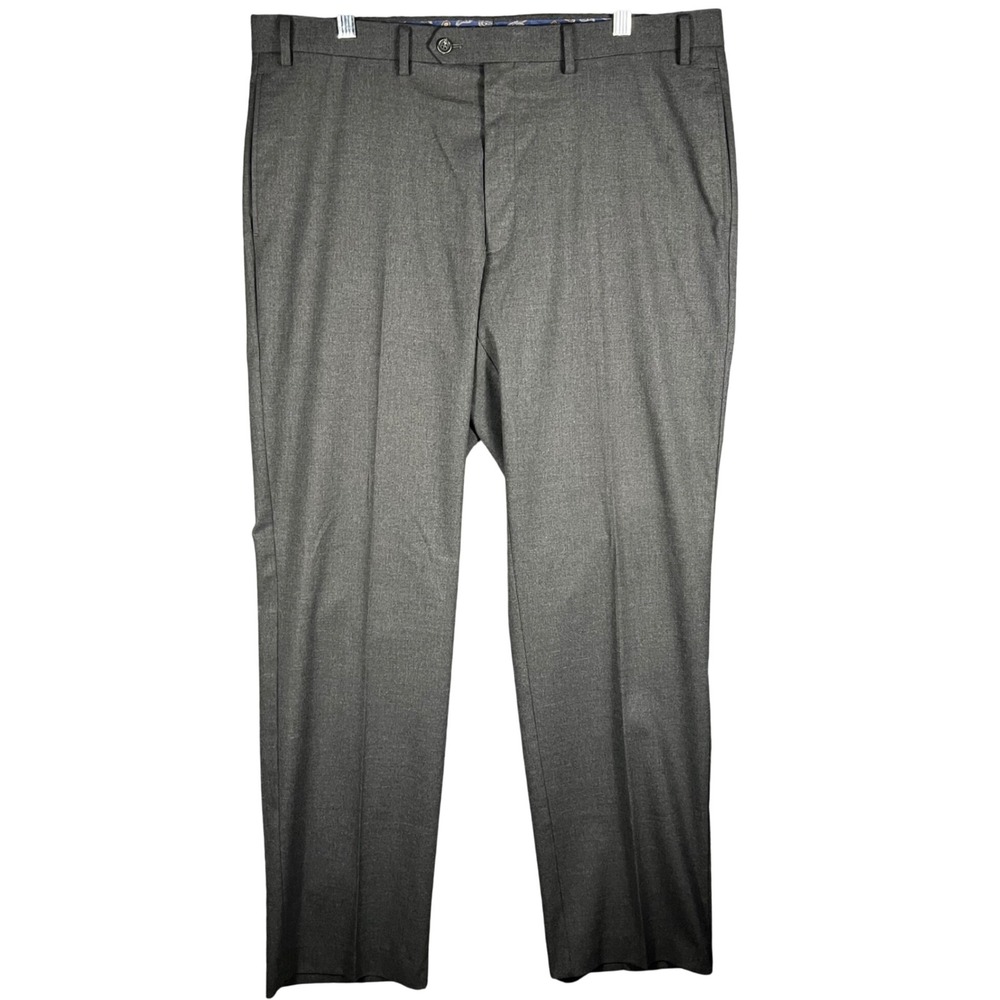 Ralph Lauren Dress Pants Mens 38x32 Gray Flat Front Stretch Trousers